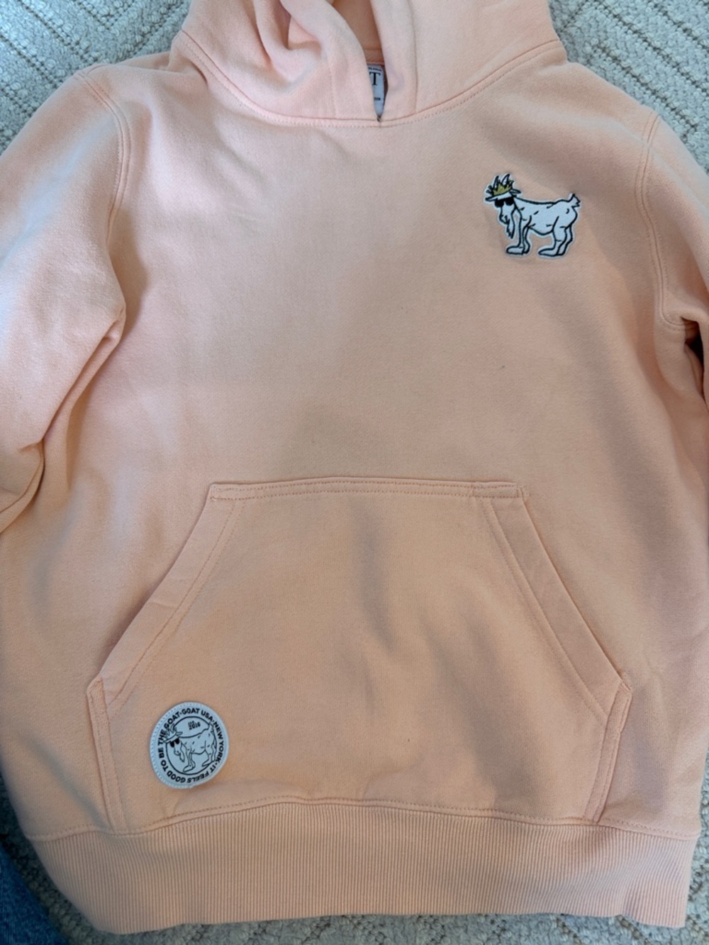 Goat USA Kids Orange Hoodie with Goat Patch - Picture 6 of 7
